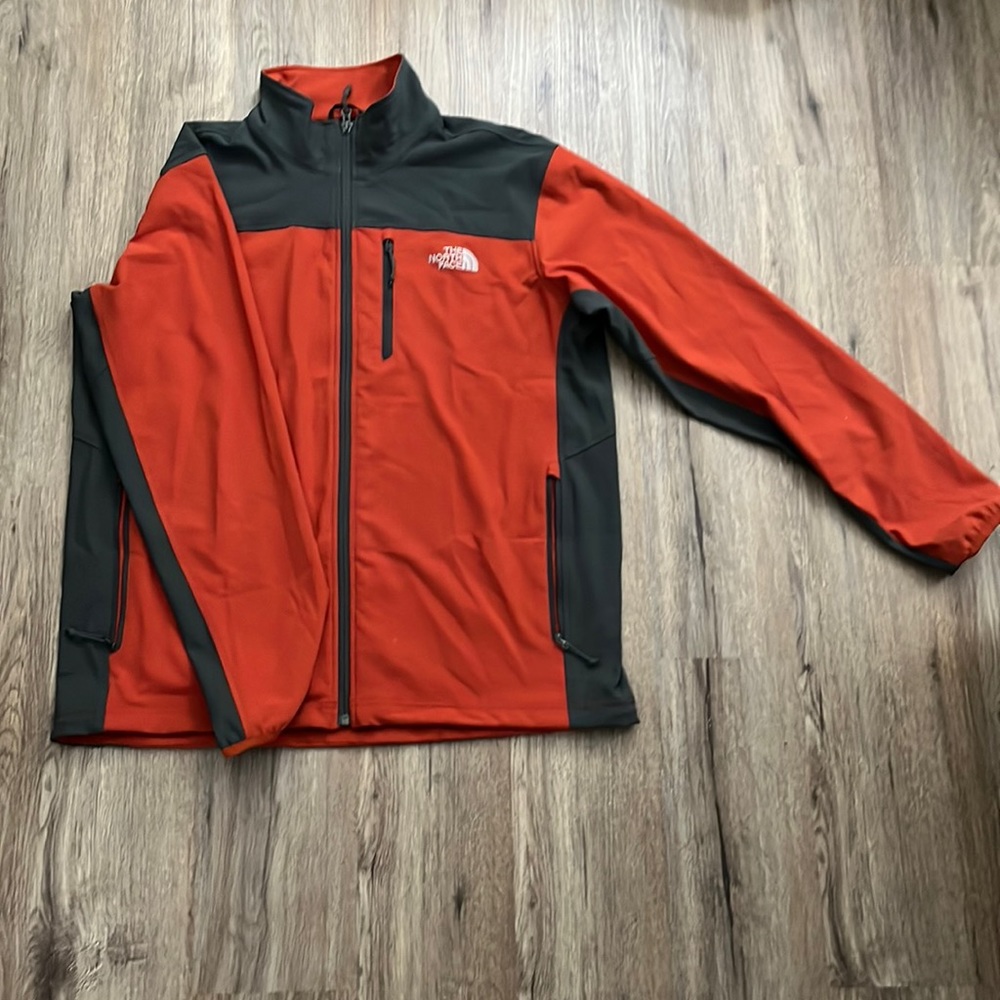 North Face Jacket - Orange/Gray - Large